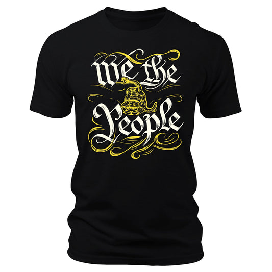 Men's We The People Rattle Snake T-Shirts Patriotic Short Sleeve Crewneck Graphic Tees