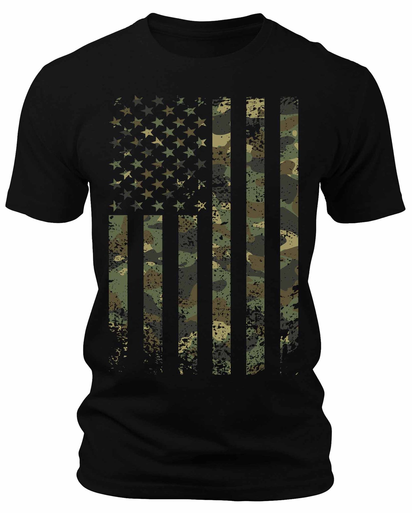 Men's American Flag Camouflage T-Shirts Patriotic USA Camo Short Sleeve Crewneck Graphic Tees