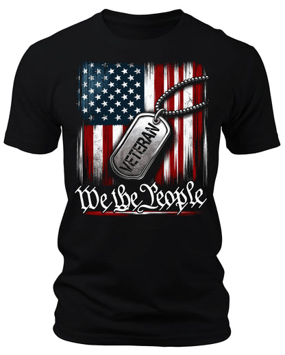 Men's We The People T-Shirts Veteran Patriotic Short Sleeve Crewneck Graphic Tees