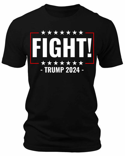 Men's Trump 2024 Fight T-Shirts Patriotic Short Sleeve Crewneck Graphic Tees