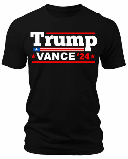 Men's Trump Vance 2024 T-Shirts Patriotic Election Rally Short Sleeve Crewneck Graphic Tees