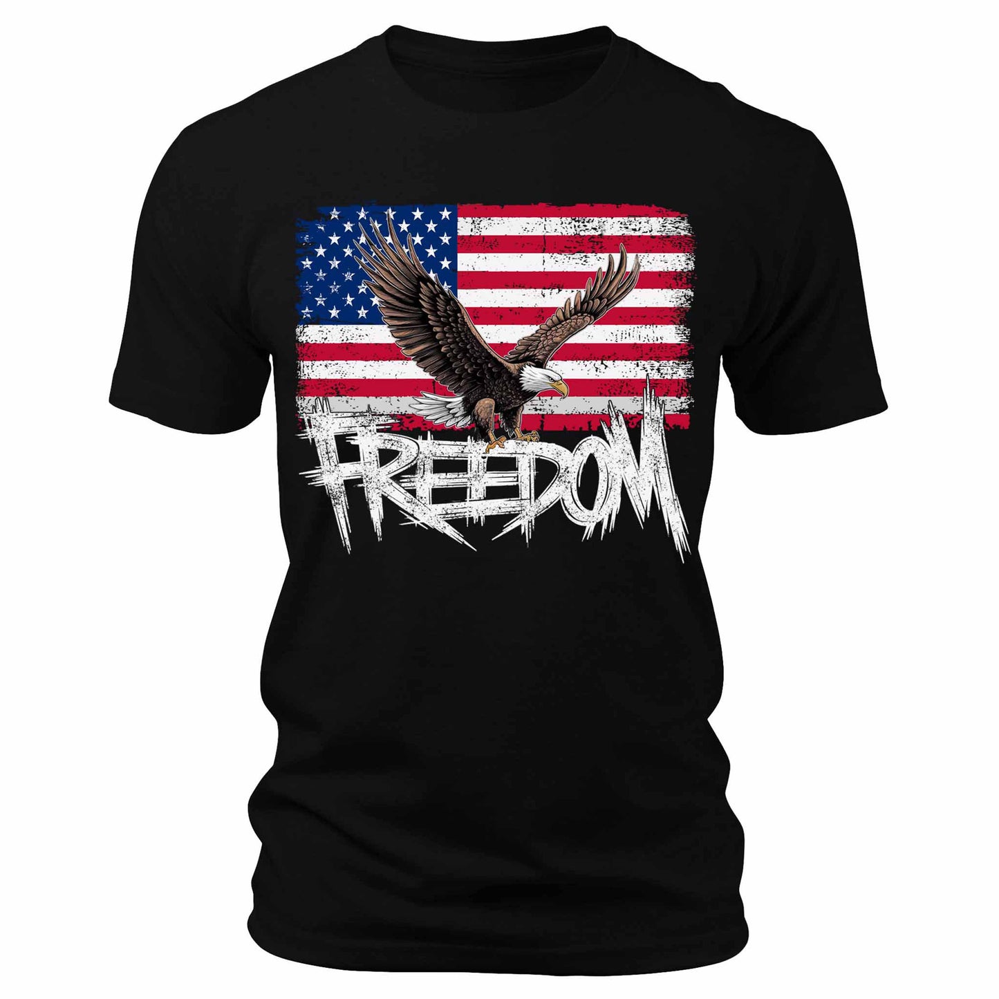 Men's Freedom American Eagle American Flag Patriotic Graphic Tee