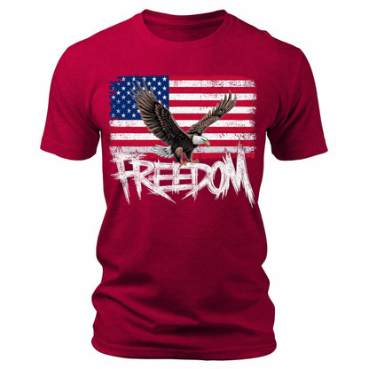 Men's Freedom American Eagle American Flag Patriotic Graphic Tee