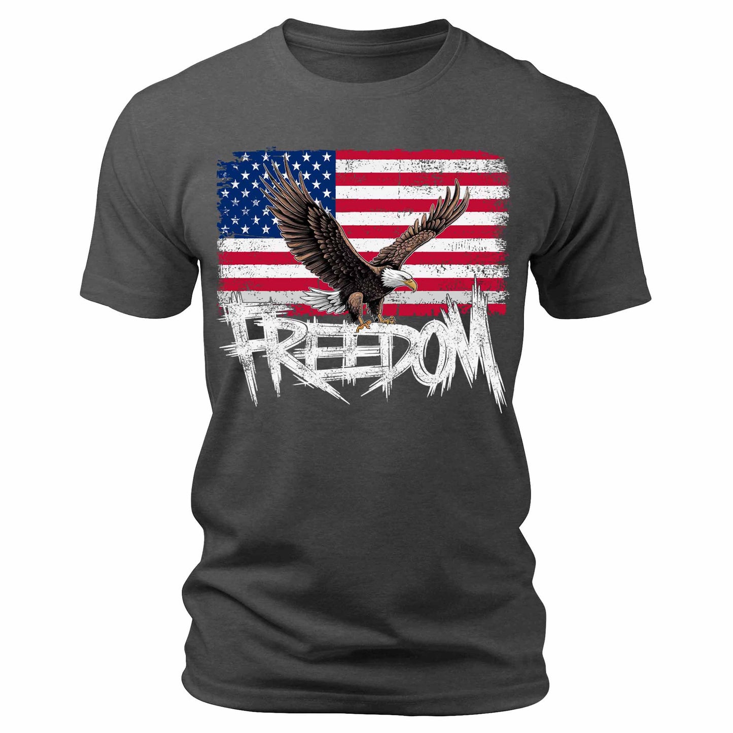 Men's Freedom American Eagle American Flag Patriotic Graphic Tee