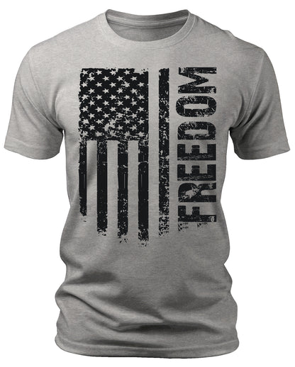 Men's Flag T-Shirts Patriotic Freedom Short Sleeve Crewneck Graphic Tees