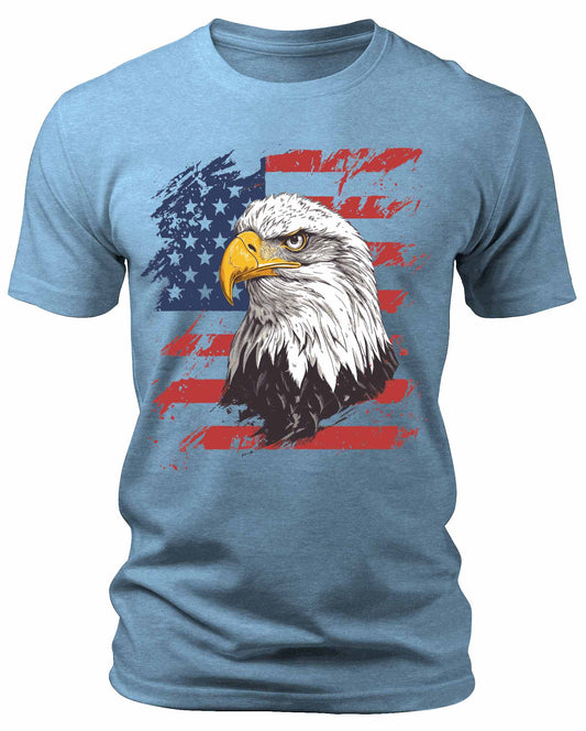 Men's American Eagle USA Flag T-Shirts Patriotic Short Sleeve Crewneck Graphic Tees