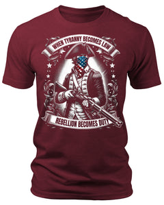 Men's Graphic T Shirts - When Tyranny Becomes Law Short Sleeve Crewneck Shirt