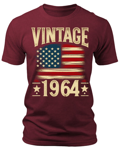 Men's Vintage 1964 T-Shirts Patriotic Short Sleeve Crewneck Graphic Tees