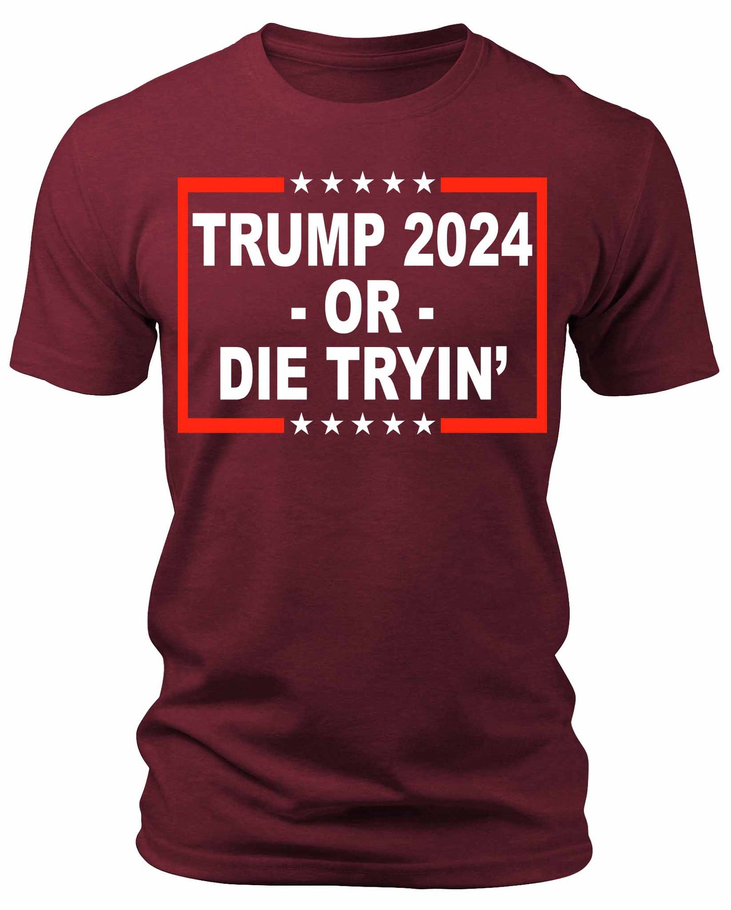 Men's Trump 2024 Or Die Tryin' T-Shirts Patriotic Short Sleeve Crewneck Graphic Tees