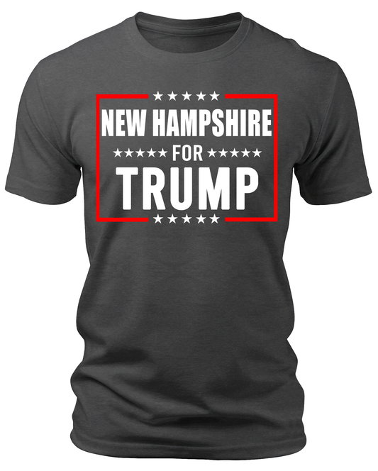 Men's New Hampshire for Trump 2024 T-Shirts Short Patriotic Sleeve Crewneck Graphic Tees