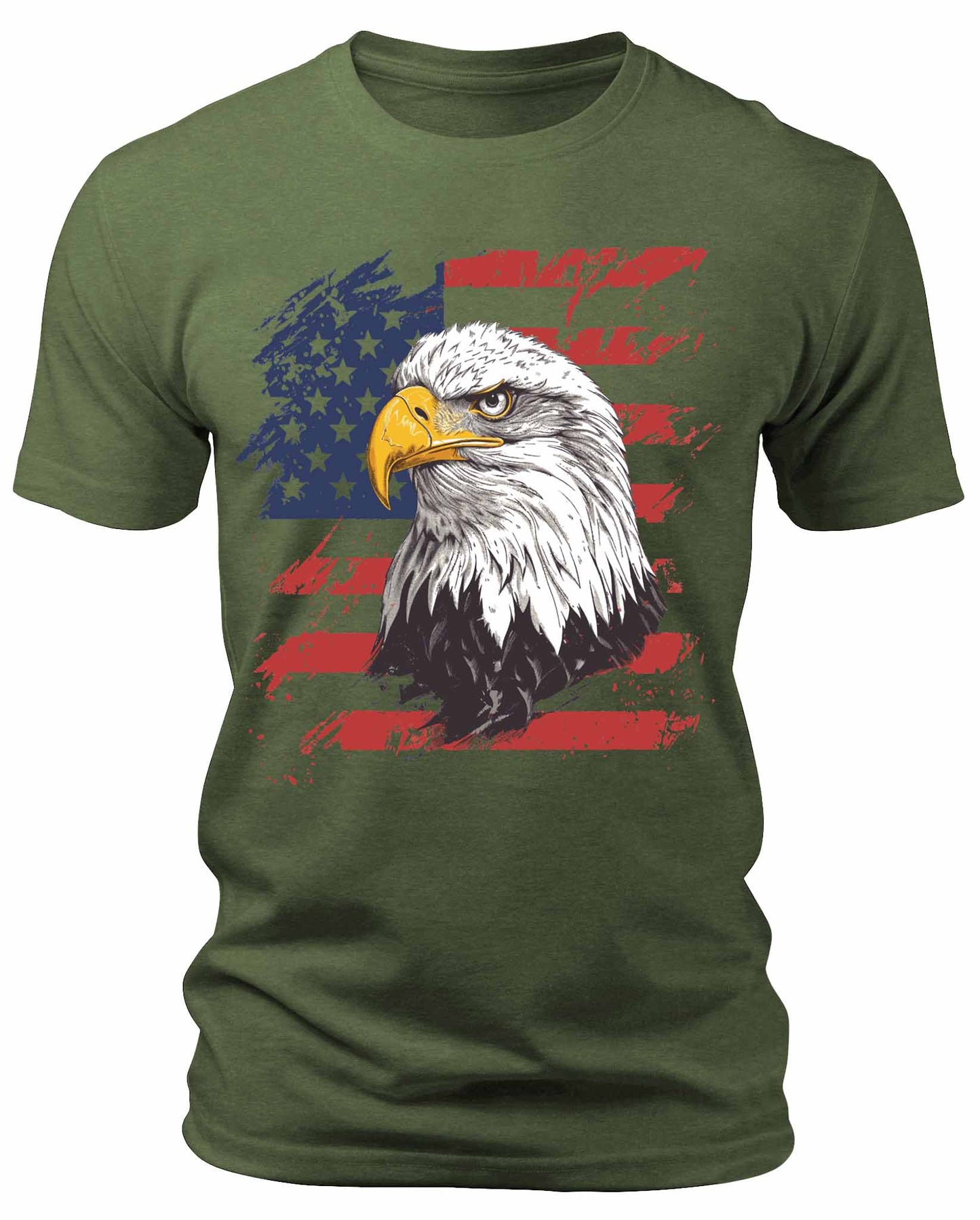 Men's American Eagle USA Flag T-Shirts Patriotic Short Sleeve Crewneck Graphic Tees