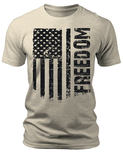 Men's Flag T-Shirts Patriotic Freedom Short Sleeve Crewneck Graphic Tees