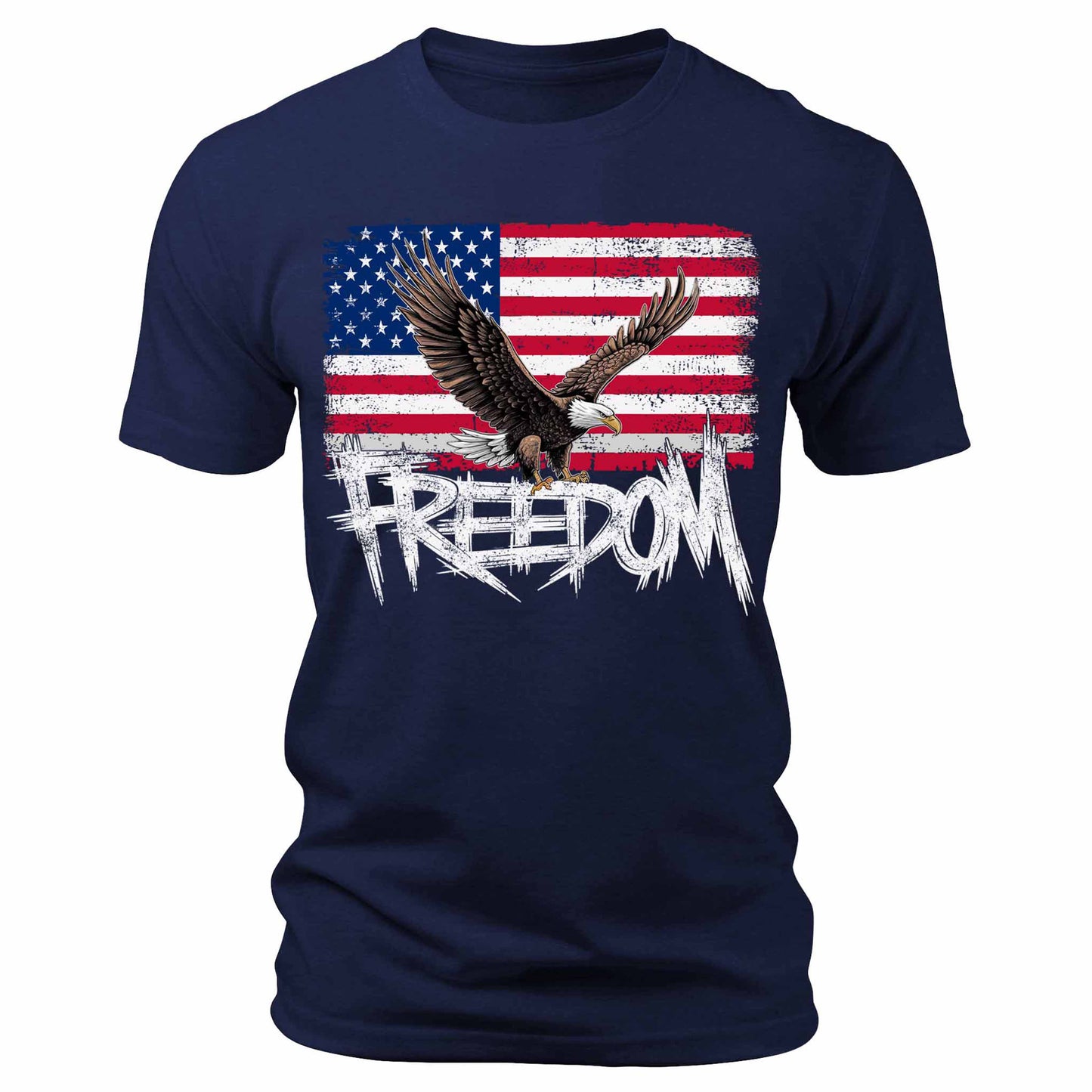 Men's Freedom American Eagle American Flag Patriotic Graphic Tee