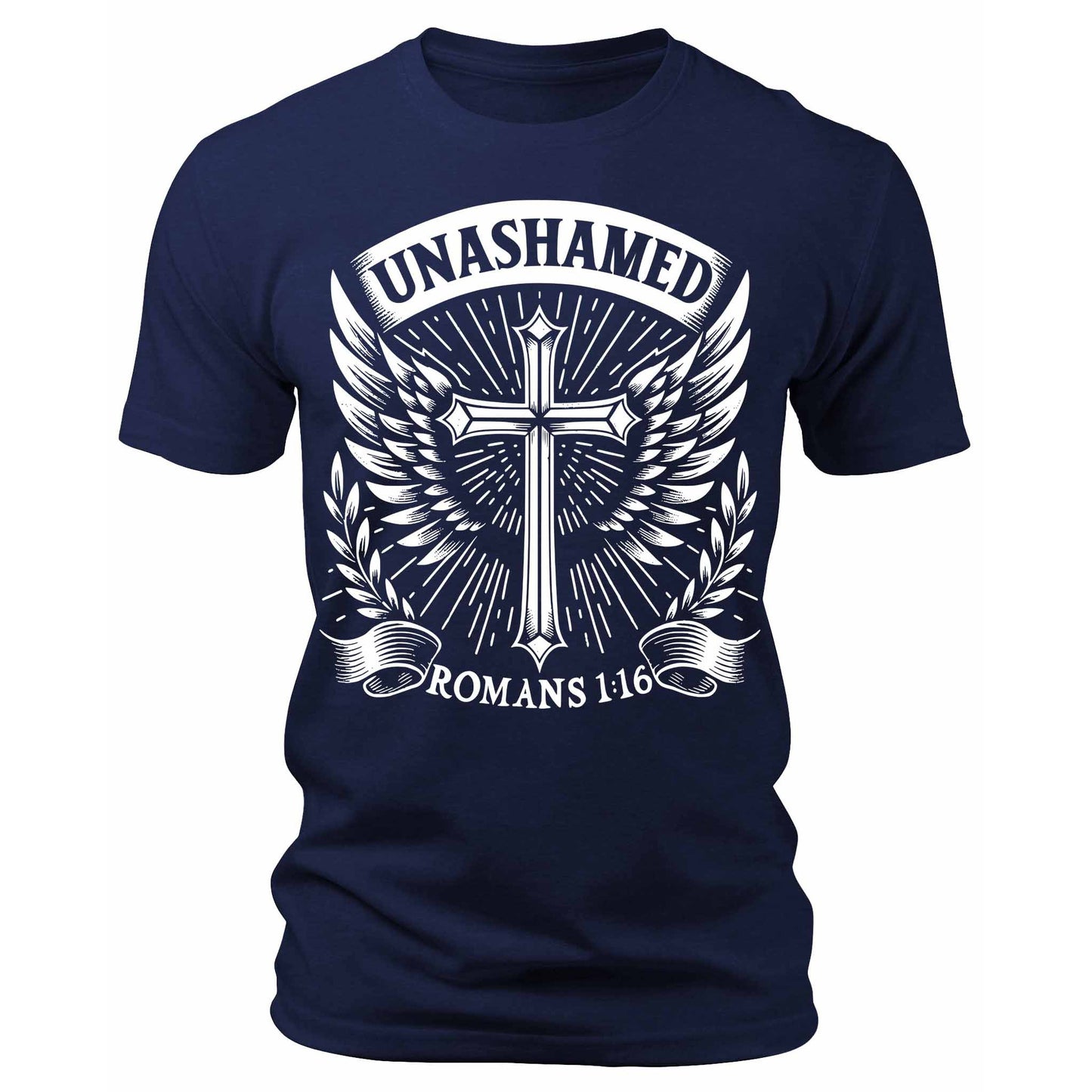 Men's Unashamed Romans 1:16 T-Shirts Christian Short Sleeve Crewneck Graphic Tees