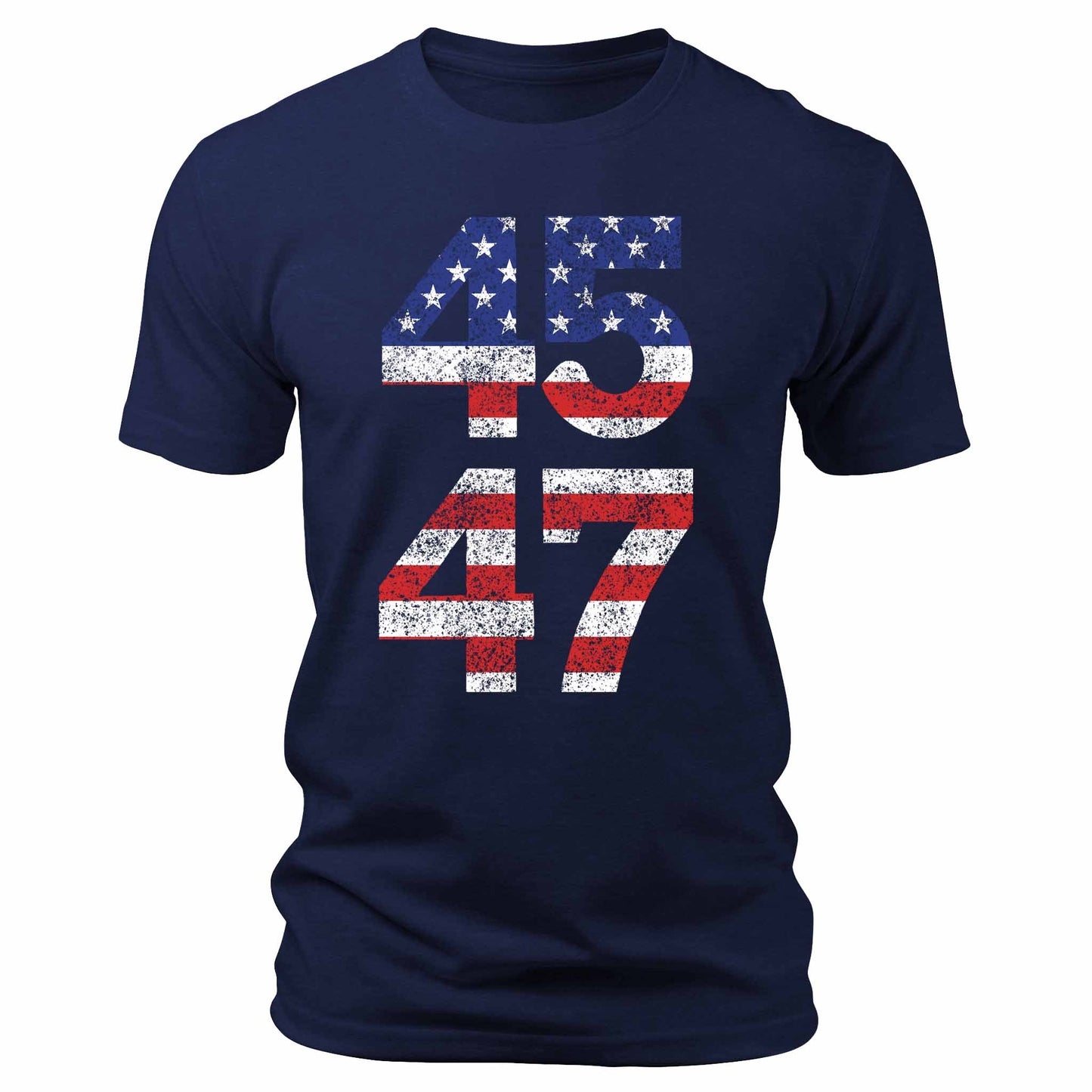 Men's 45 47 American Flag Trump Patriotic Graphic T-Shirt