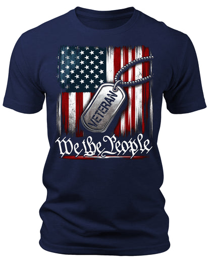 Men's We The People T-Shirts Veteran Patriotic Short Sleeve Crewneck Graphic Tees