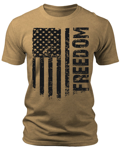 Men's Flag T-Shirts Patriotic Freedom Short Sleeve Crewneck Graphic Tees