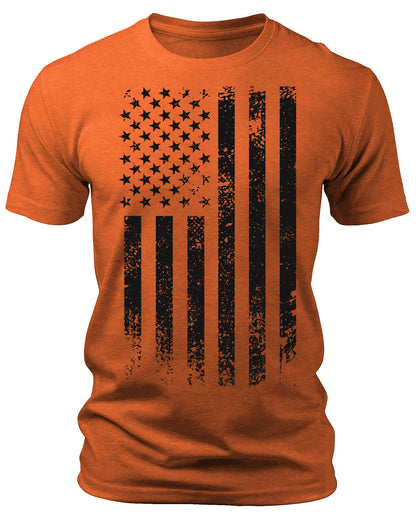 Men's Graphic T Shirts - Black Flag Patriotic Short Sleeve Crewneck Shirts