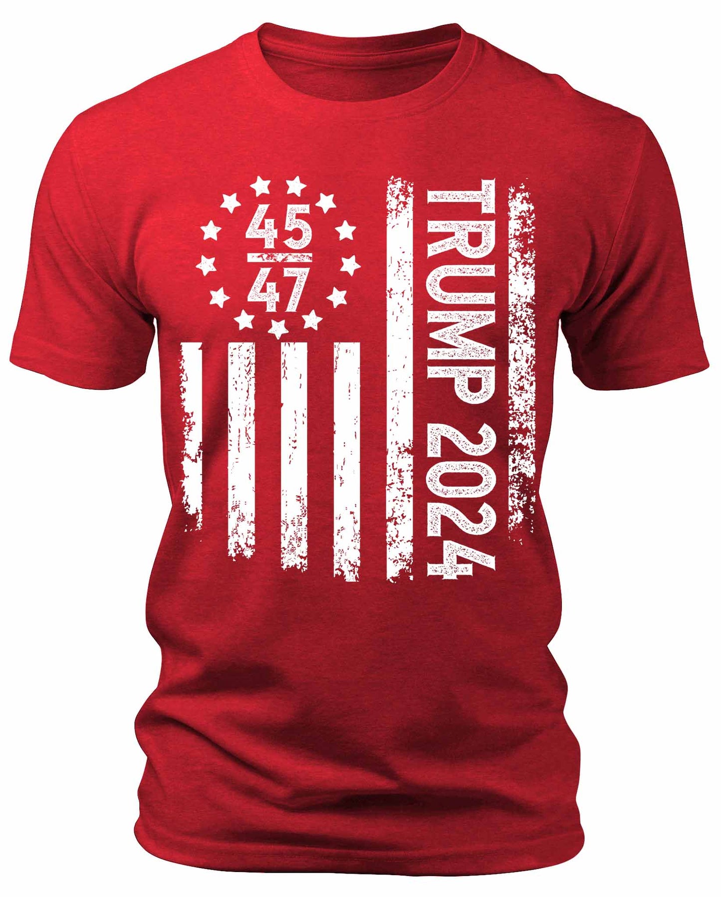 Men's Trump 2024 45 / 47 American Flag T-Shirts Patriotic Short Sleeve Crewneck Graphic Tees