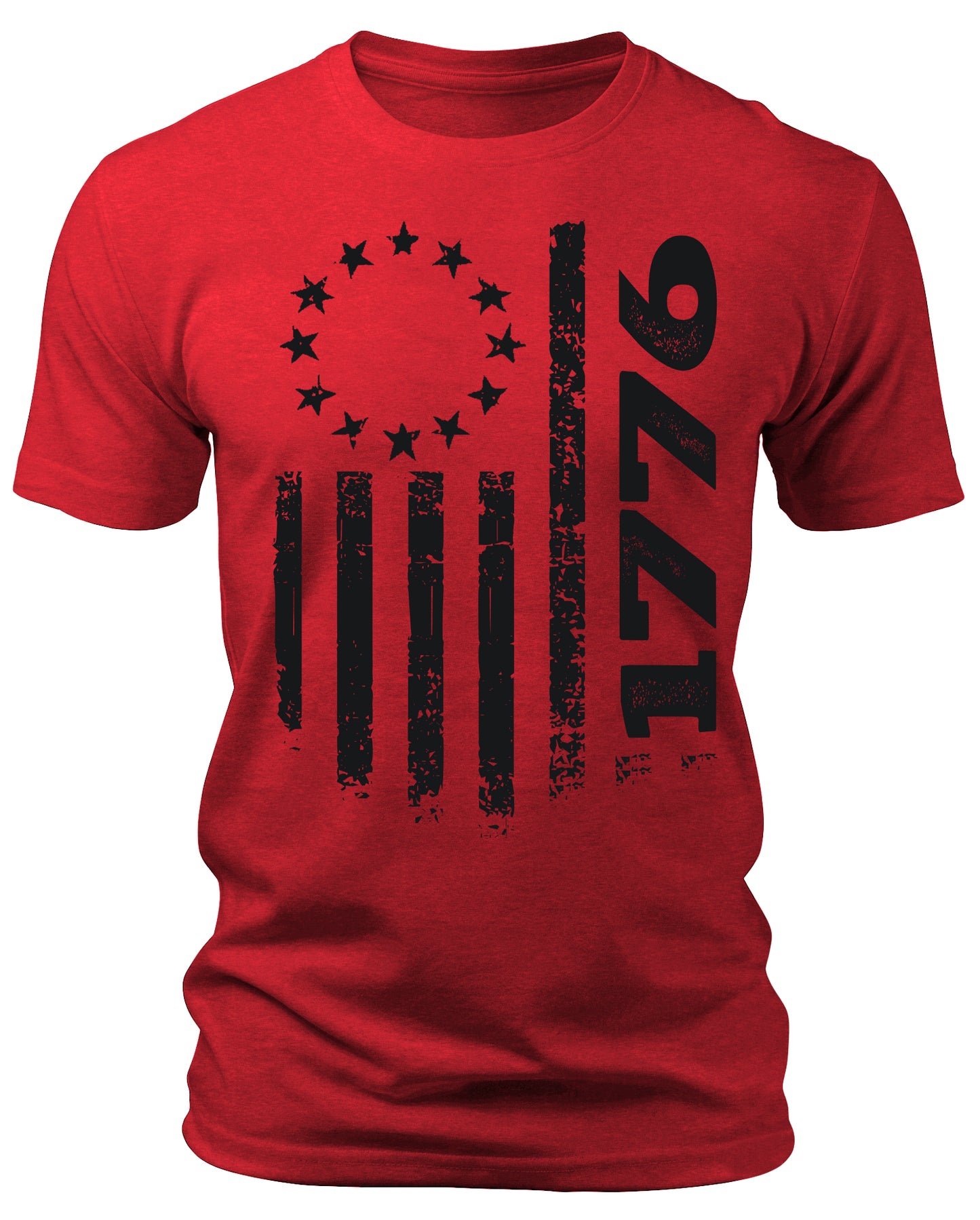 Men's 1776 Flag T-Shirts Patriotic Short Sleeve Crewneck Graphic Tees