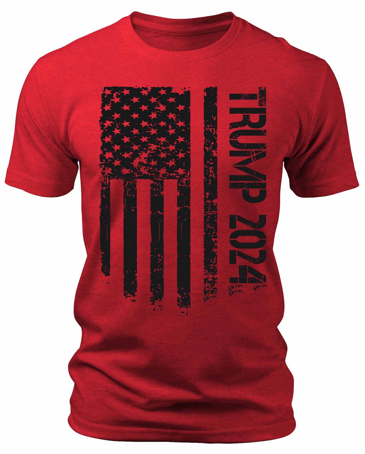 Men's Trump 2024 American Flag T-Shirts Patriotic Short Sleeve Crewneck Graphic Tees