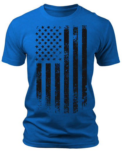 Men's Graphic T Shirts - Black Flag Patriotic Short Sleeve Crewneck Shirts