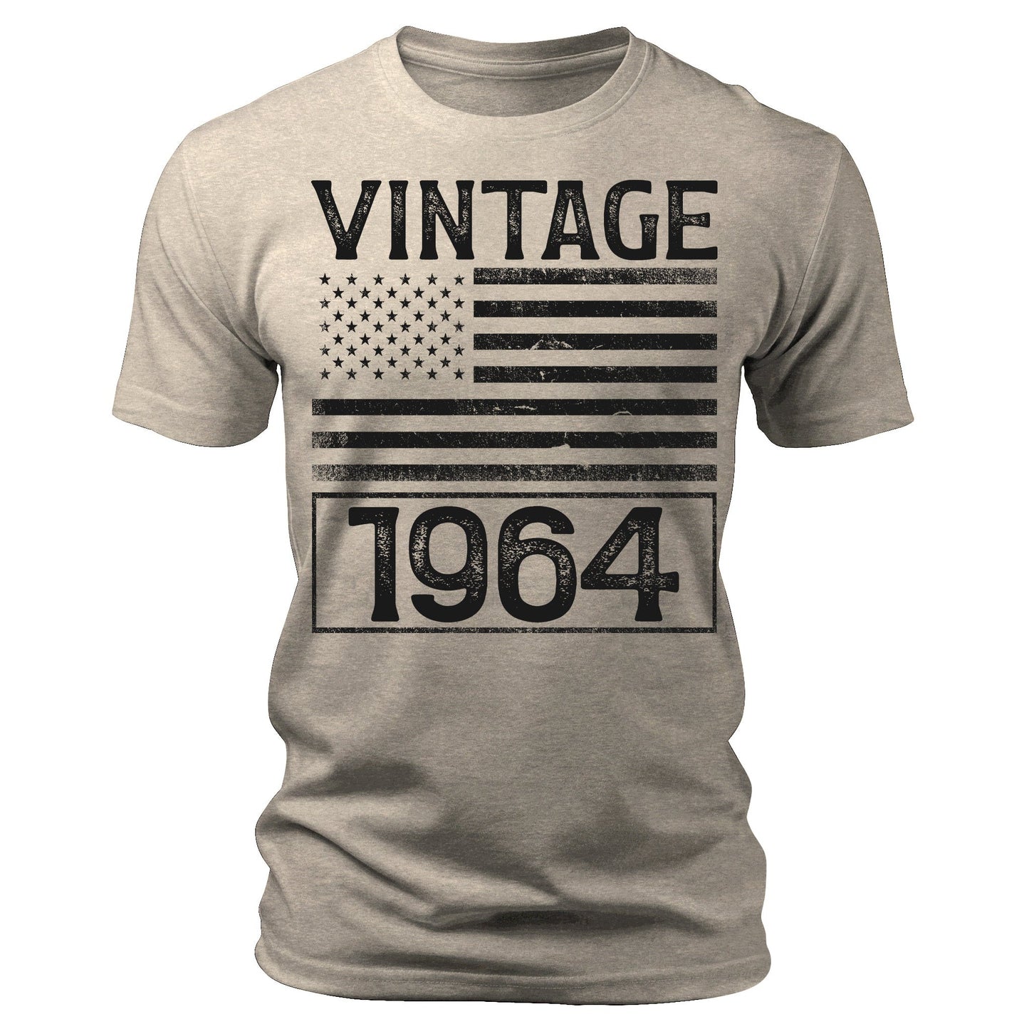 Men's Vintage 1964 60th Birthday Gifts 60 Years Old American Flag T-Shirts Patriotic Graphic Tees