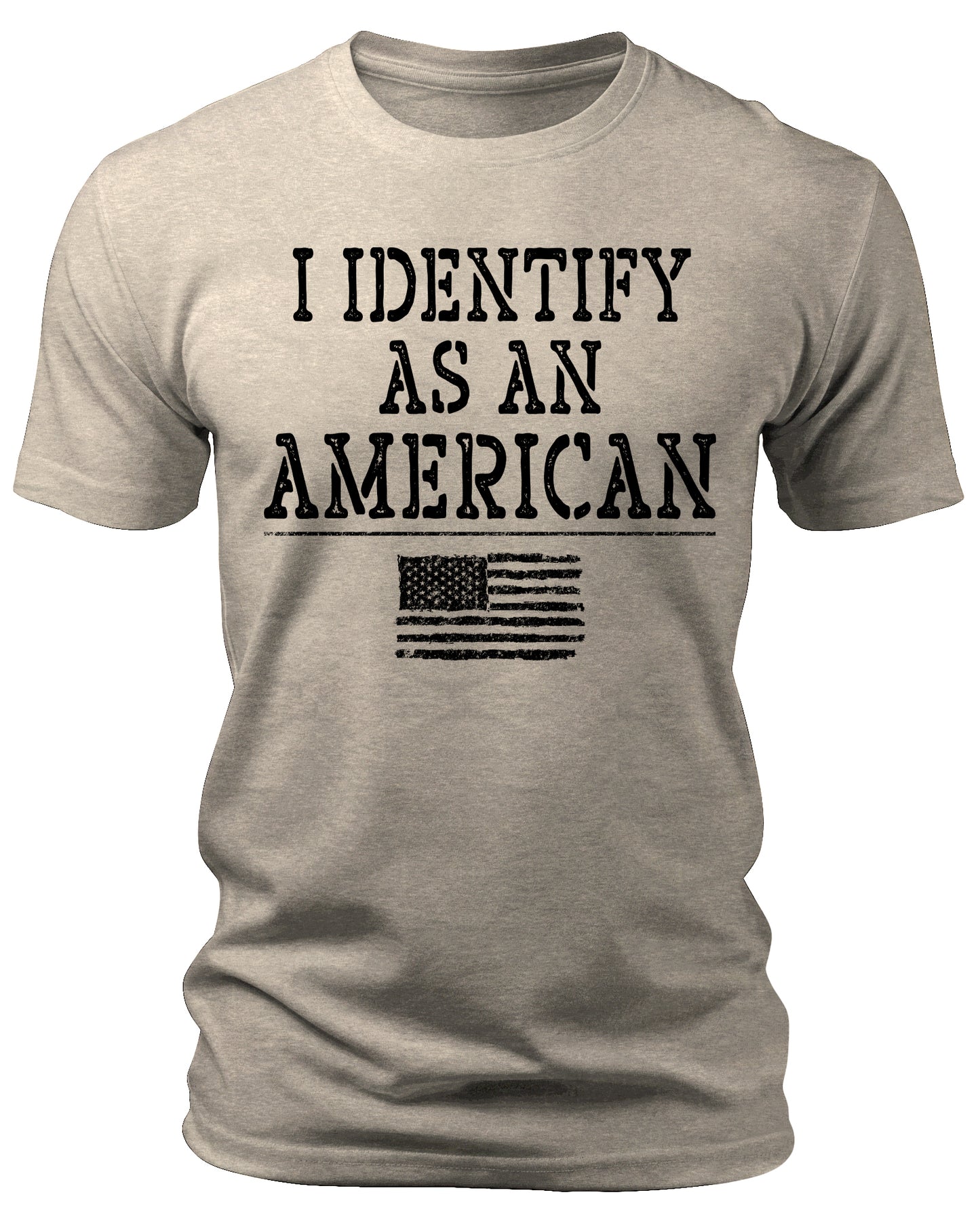 Men's I Identify As As American 4th Of July T-Shirts Patriotic Short Sleeve Crewneck Graphic Tees