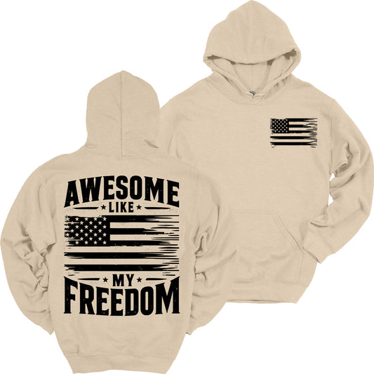 Awesome Like My Freedom Patriotic Heavy Blend Hooded Sweatshirt