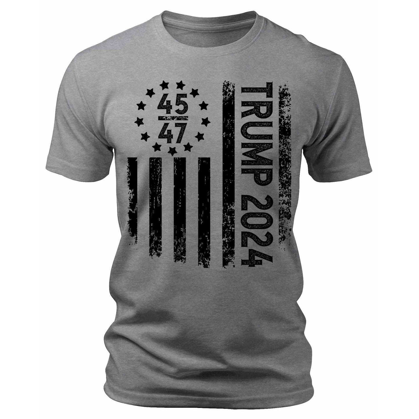 Men's Trump 2024 45 47 American Flag T-Shirts Patriotic Short Sleeve Crewneck Graphic Tees