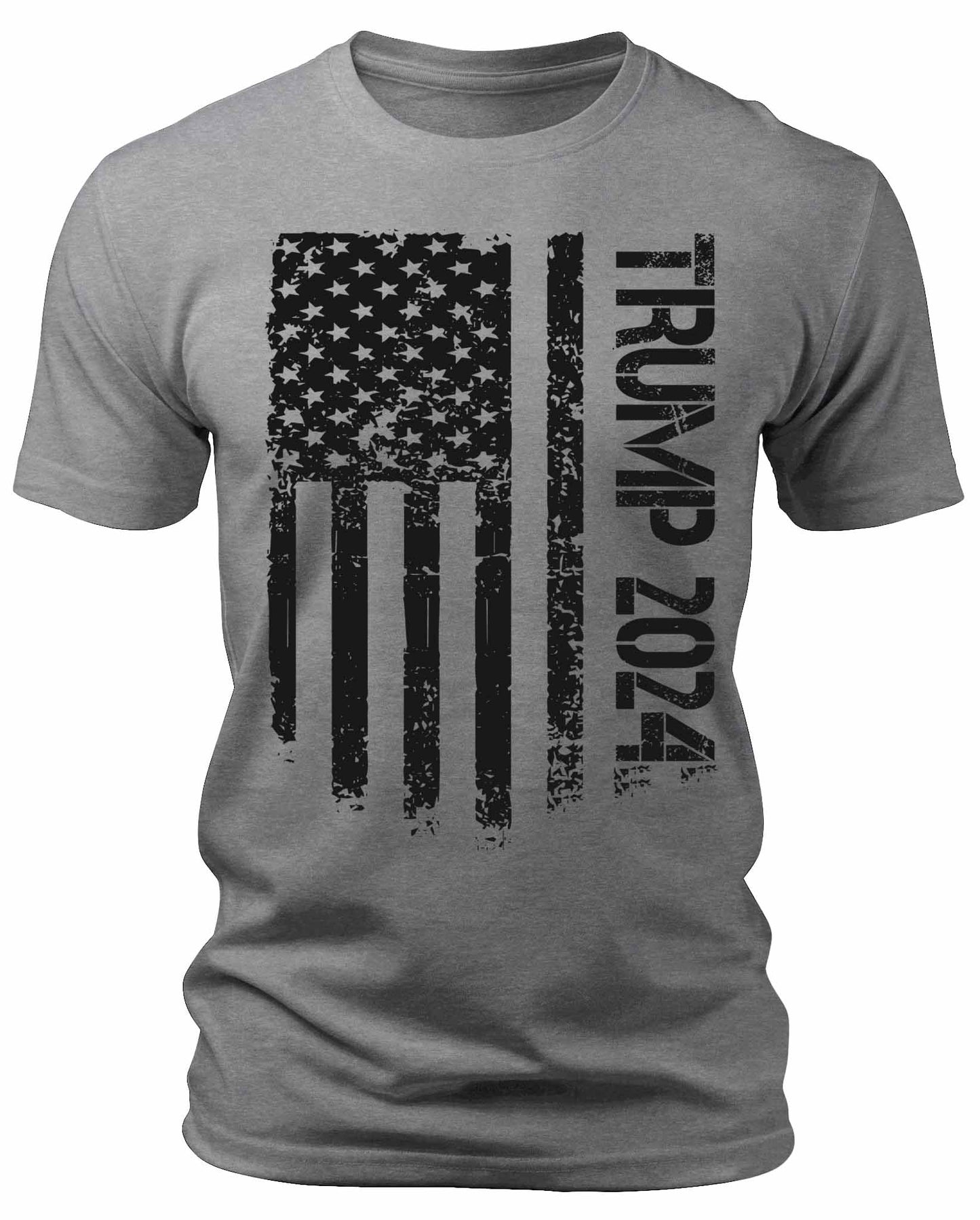 Men's Trump 2024 American Flag T-Shirts Patriotic Short Sleeve Crewneck Graphic Tees