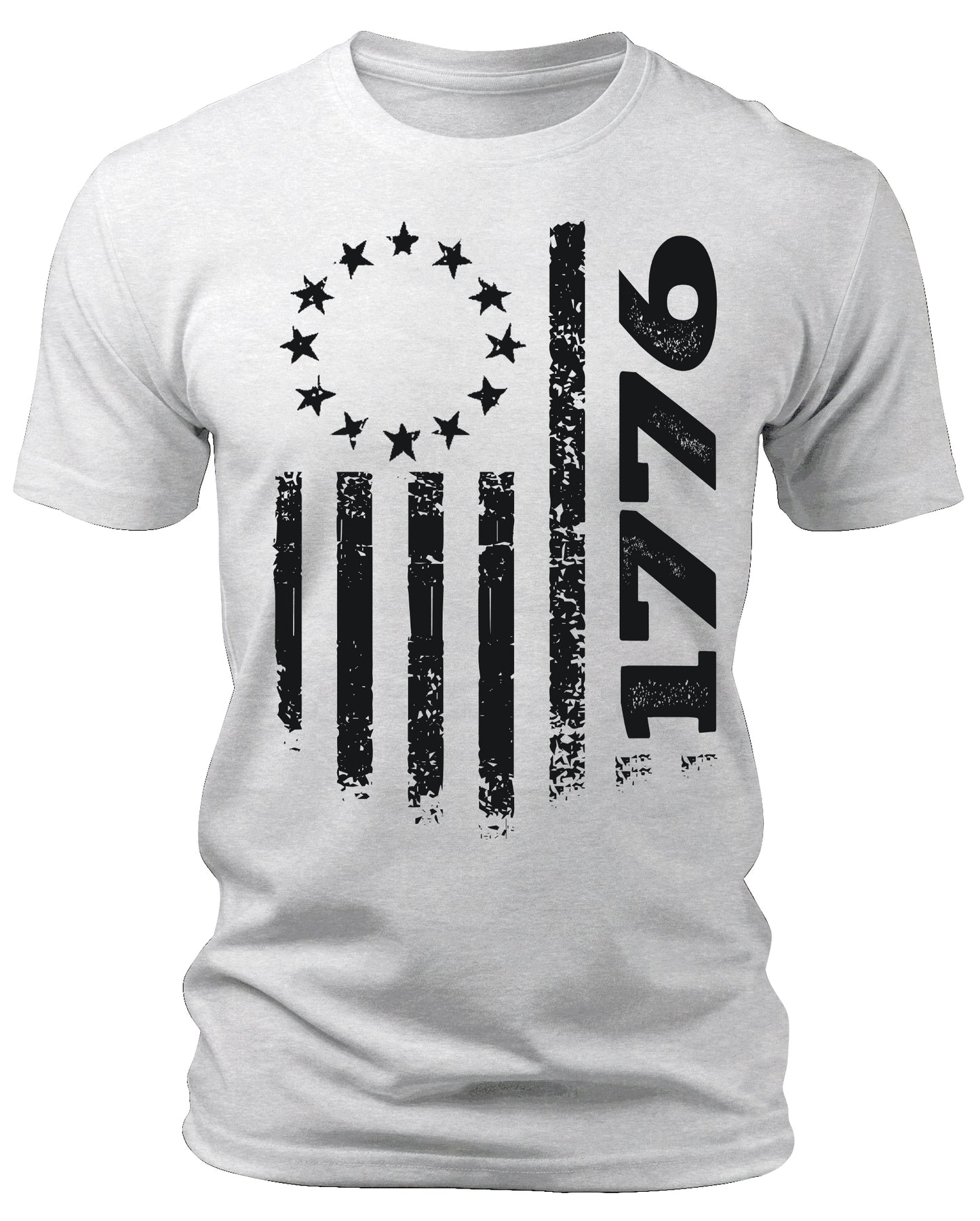 Men's 1776 Flag T-Shirts Patriotic Short Sleeve Crewneck Graphic Tees