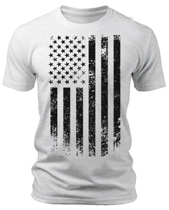 Men's Graphic T Shirts - Black Flag Patriotic Short Sleeve Crewneck Shirts