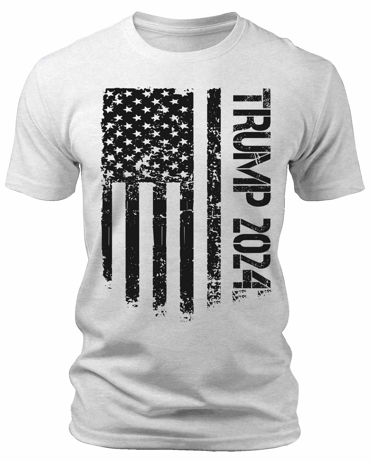 Men's Trump 2024 American Flag T-Shirts Patriotic Short Sleeve Crewneck Graphic Tees