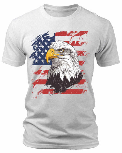 Men's American Eagle USA Flag T-Shirts Patriotic Short Sleeve Crewneck Graphic Tees