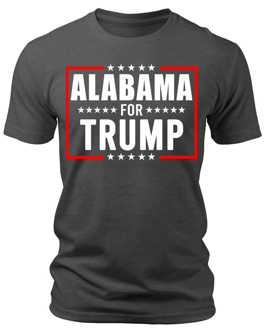 Men's Alabama for Trump 2024 T-Shirts Short Patriotic Sleeve Crewneck Graphic Tees