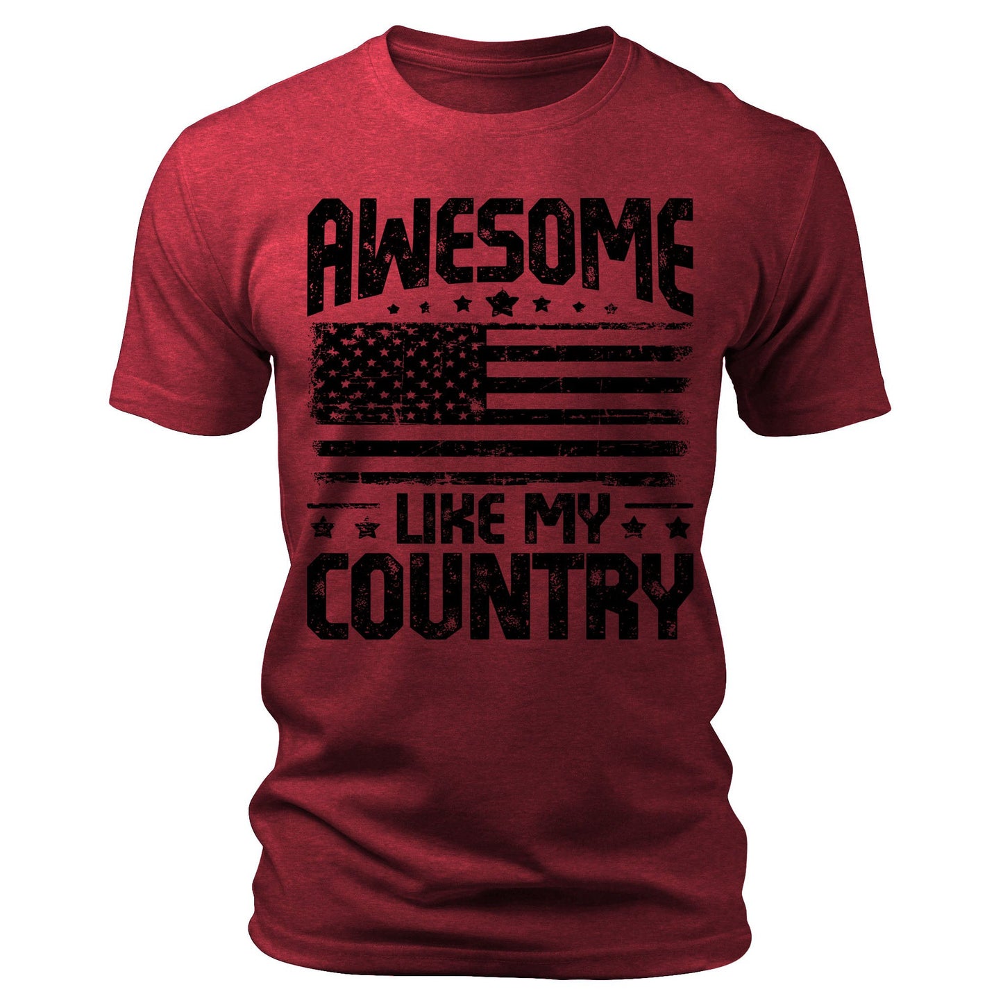 Men's Awesome Like My Country T-Shirts Patriotic Short Sleeve Crewneck Graphic Tees