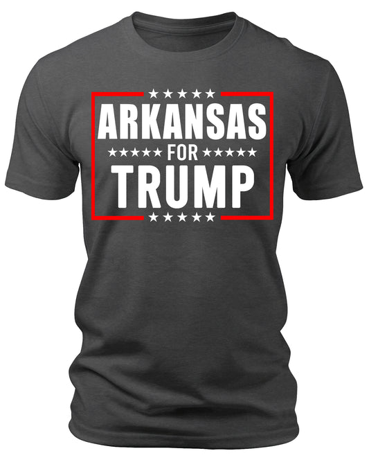 Men's Arkansas for Trump 2024 T-Shirts Short Patriotic Sleeve Crewneck Graphic Tees