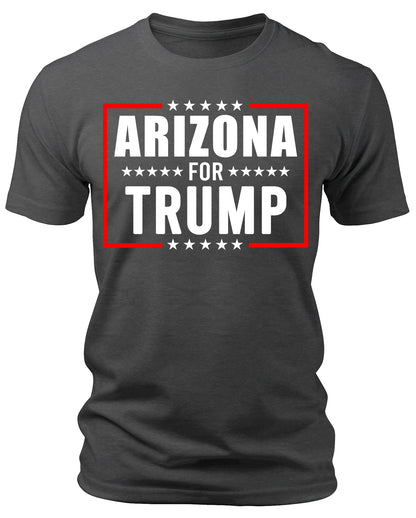 Men's Arizona for Trump 2024 T-Shirts Short Patriotic Sleeve Crewneck Graphic Tees