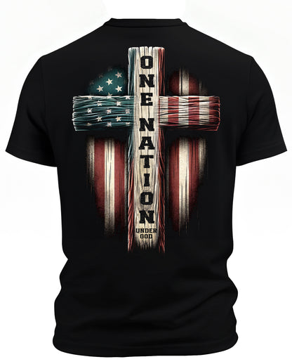 Men's One Nation Patriotic Front & Back Print Shirt