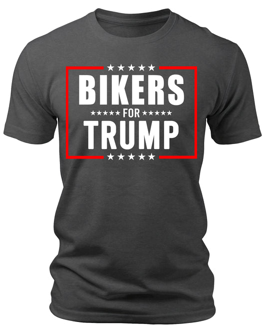 Men's Bikers for Trump 2024 T-Shirts Short Patriotic Sleeve Crewneck Graphic Tees