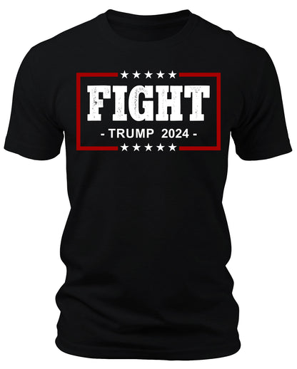 Men's Trump 2024 Fight T-Shirts Patriotic Short Sleeve Crewneck Graphic Tees