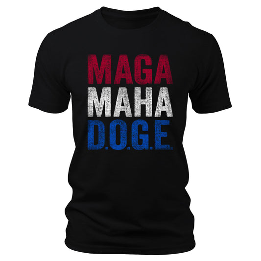 MAGA MAHA D.O.G.E. Shirt Patriotic Graphic Tee America First T-Shirt