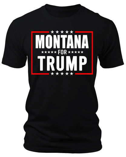 Men's Montana for Trump 2024 T-Shirts Short Patriotic Sleeve Crewneck Graphic Tees