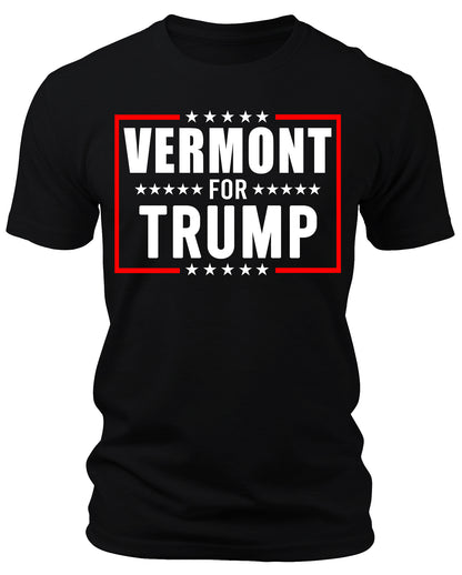 Men's Vermont for Trump 2024 T-Shirts Short Patriotic Sleeve Crewneck Graphic Tees