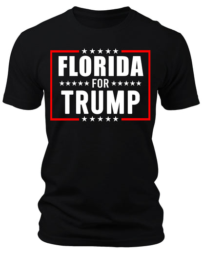 Men's Florida for Trump 2024 T-Shirts Short Patriotic Sleeve Crewneck Graphic Tees