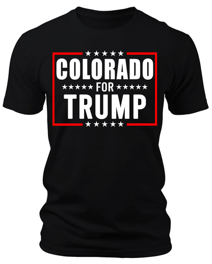 Men's Colorado for Trump 2024 T-Shirts Short Patriotic Sleeve Crewneck Graphic Tees