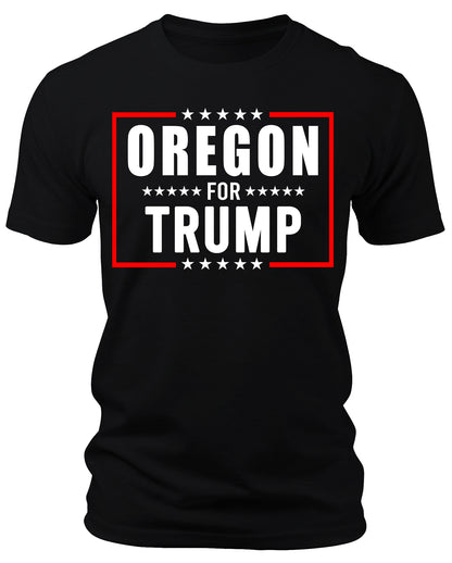 Men's Oregon for Trump 2024 T-Shirts Short Patriotic Sleeve Crewneck Graphic Tees