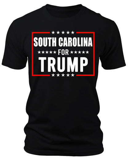 Men's South Carolina for Trump 2024 T-Shirts Short Patriotic Sleeve Crewneck Graphic Tees