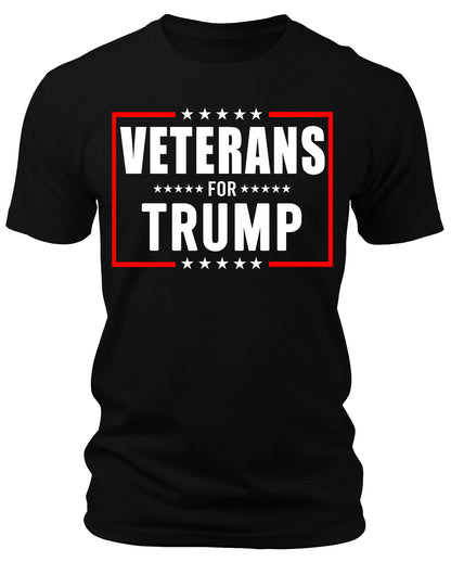 Men's Veterans for Trump 2024 T-Shirts Short Patriotic Sleeve Crewneck Graphic Tees